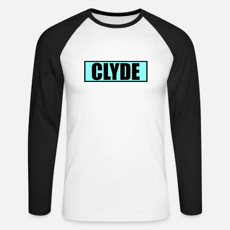 CLYDE - Unisex Baseballshirt langarm - Weiß/Schwarz