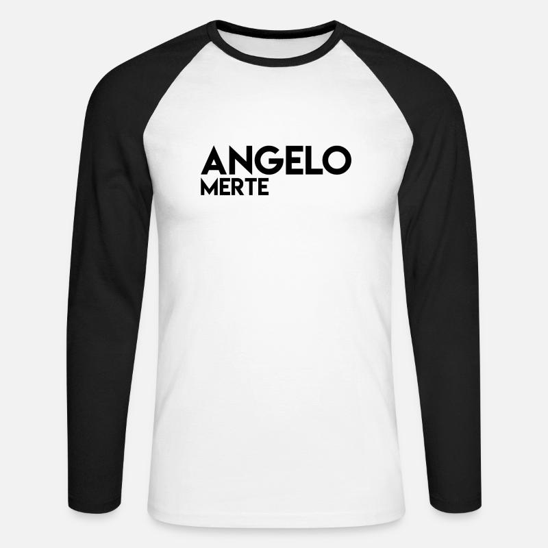 Angelo Merte Black on white - Unisex Baseballshirt langarm - Weiß/Schwarz