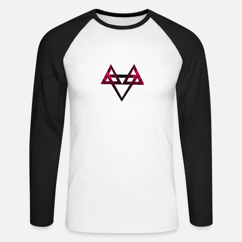 Neffex Logo 3D Red - Unisex Baseballshirt langarm - Weiß/Schwarz