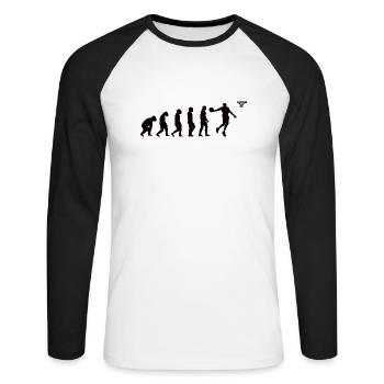 Club de basket-ball Amateurs de basket-ball Joueurs de basket-ball - T-shirt baseball manches longues Homme - blanc/noir - Devant - Nik (191cm)