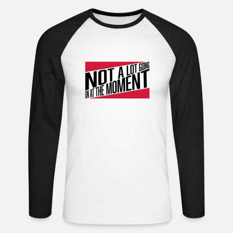 Not much going on - Unisex Baseballshirt langarm - Weiß/Schwarz