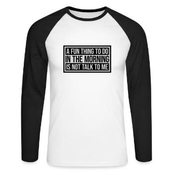 ne me parle pas - T-shirt baseball manches longues Homme - blanc/noir - Devant - Nik (191cm)