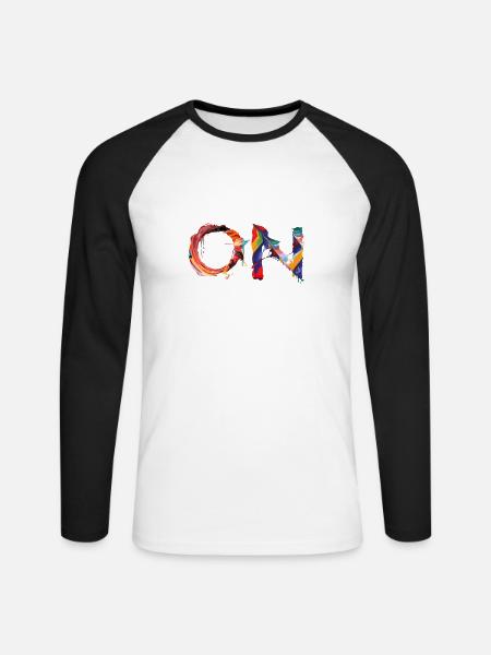 ON – Abstraktes Farbdesign mit Statement-Power - Unisex Baseballshirt langarm - Weiß/Schwarz