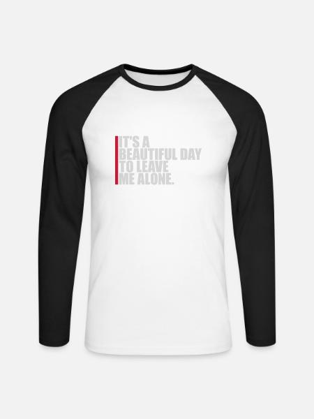 leave me alone day - Unisex Long Sleeve Baseball T-Shirt - white/black