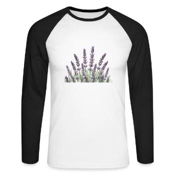 Lavender stalks Lavender - Unisex Long Sleeve Baseball T-Shirt - white/black - Front - Nik (191cm)