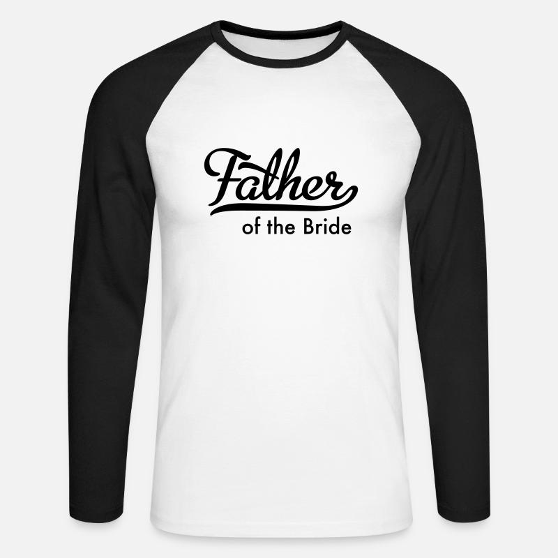 Vater der Braut - Unisex Baseballshirt langarm - Weiß/Schwarz