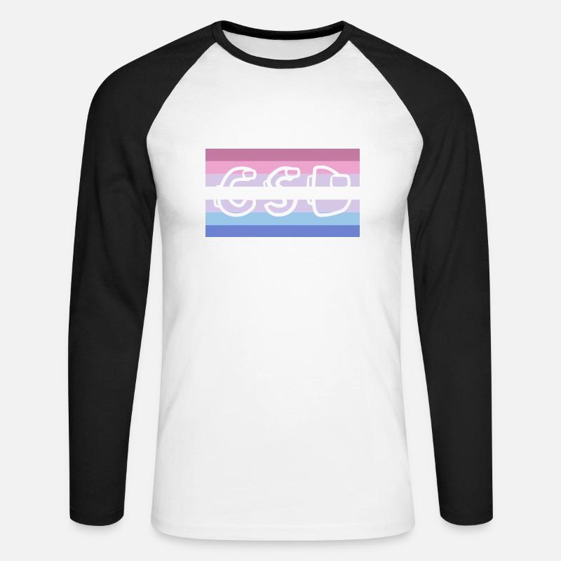 bigender pride CSD - Unisex Baseballshirt langarm - Weiß/Schwarz