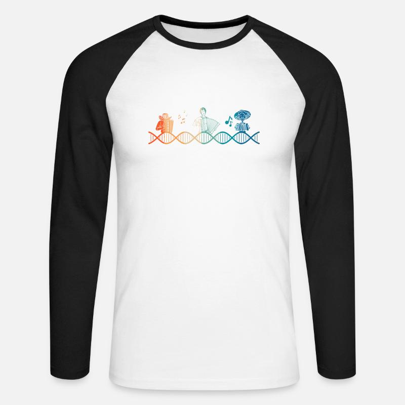 Accodeon è nel mio DNA - Maglia da baseball a manica lunga da uomo - bianco/nero