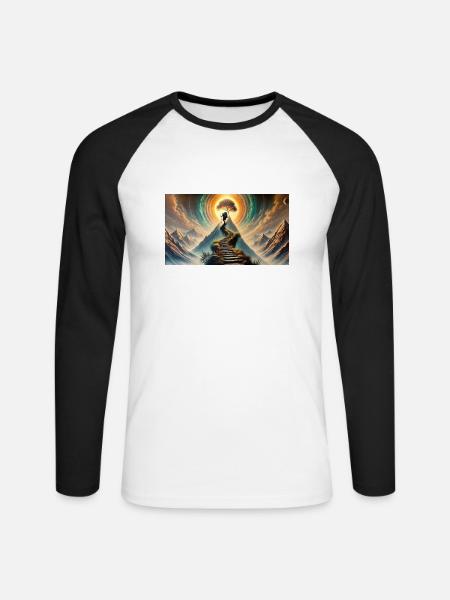 Der Weg nach oben - Unisex Baseballshirt langarm - Weiß/Schwarz