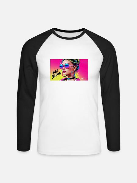 Bad Bunny Model Girl - Unisex Baseballshirt langarm - Weiß/Schwarz