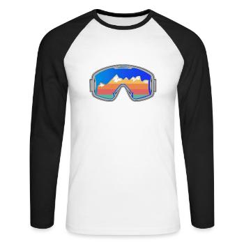 Lunettes de ski skieur Vintage Design Bright - T-shirt baseball manches longues Homme - blanc/noir - Devant - Nik (191cm)