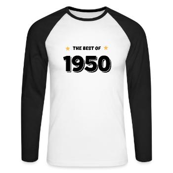 Best of 1950 - T-shirt baseball manches longues Homme - blanc/noir - Devant - Nik (191cm)