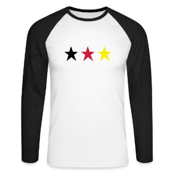 German Trible - Unisex Baseballshirt langarm - Weiß/Schwarz - Vorne - Nik (191cm)