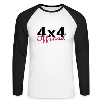 offroad - Unisex Baseballshirt langarm - Weiß/Schwarz - Vorne - Nik (191cm)