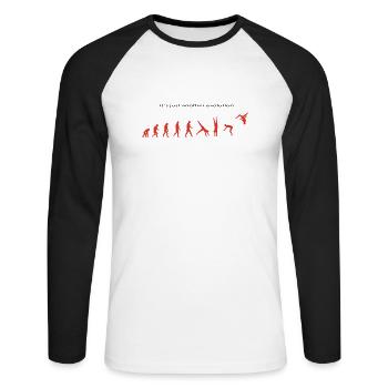 Evolution - Unisex Baseballshirt langarm - Weiß/Schwarz - Vorne - Nik (191cm)