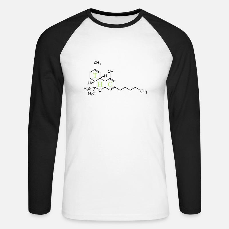 THC Struktur - Unisex Baseballshirt langarm - Weiß/Schwarz