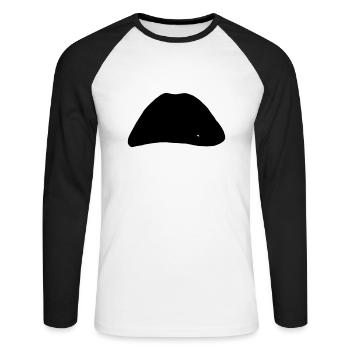LIPS - Rocky horror picture show - Unisex Baseballshirt langarm - Weiß/Schwarz - Vorne - Nik (191cm)