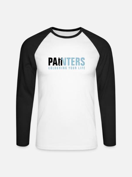 painters_062012_a_2c - Unisex Long Sleeve Baseball T-Shirt - white/black