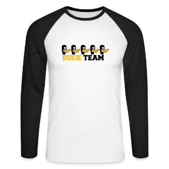 Duck Team - T-shirt baseball manches longues Homme - blanc/noir - Devant - Nik (191cm)