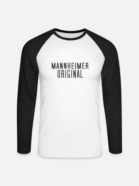 Mannheimer Original Mannheim - Unisex Baseballshirt langarm - Weiß/Schwarz
