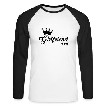 Amour / Saint Valentin / Coeur / Bébé / Love - T-shirt baseball manches longues Homme - blanc/noir - Devant - Nik (191cm)