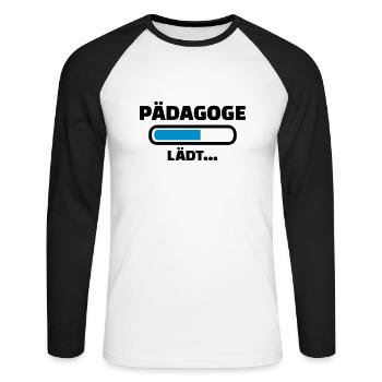 Pädagoge - Unisex Baseballshirt langarm - Weiß/Schwarz - Vorne - Nik (191cm)