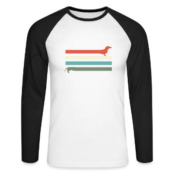 Teckel Teckel Cadeaux Rétro - T-shirt baseball manches longues Homme - blanc/noir - Devant - Nik (191cm)