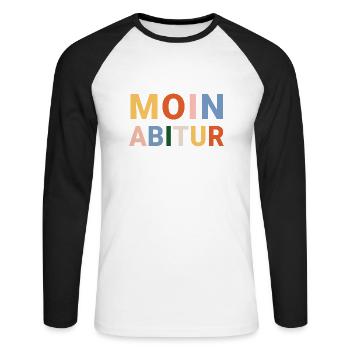 Moin Abitur, Abi im Norden - Unisex Baseballshirt langarm - Weiß/Schwarz - Vorne - Nik (191cm)