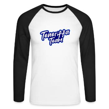 L’équipe de Tenerife - T-shirt baseball manches longues Homme - blanc/noir - Devant - Nik (191cm)