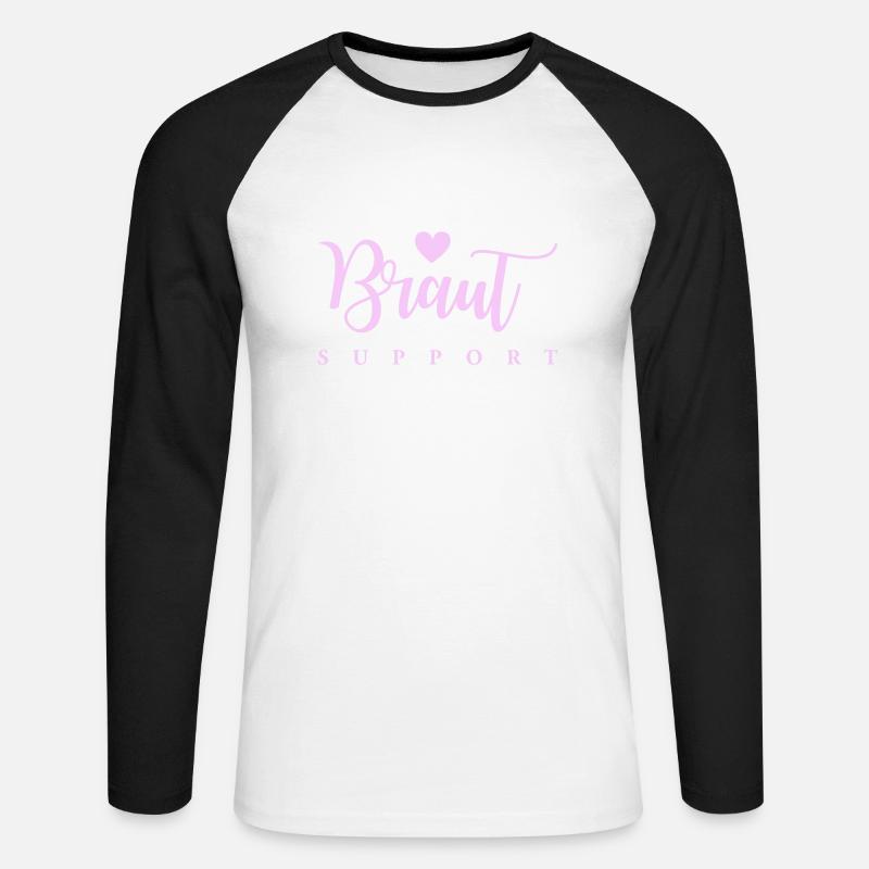 braut support - Unisex Baseballshirt langarm - Weiß/Schwarz