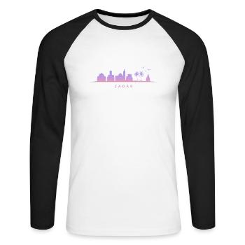 Croatia hrvatska kroatien hrv hr travel Zadar - Unisex Baseballshirt langarm - Weiß/Schwarz - Vorne - Nik (191cm)
