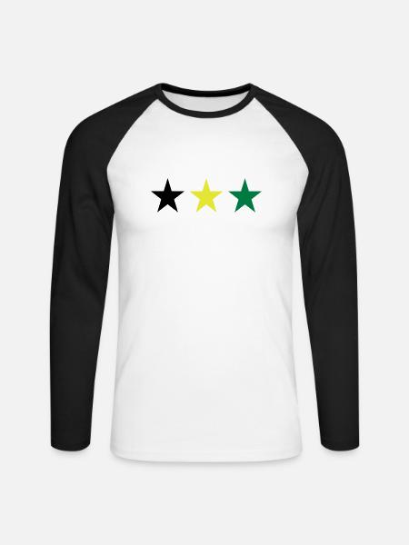 Jamaïque - T-shirt baseball manches longues Homme - blanc/noir