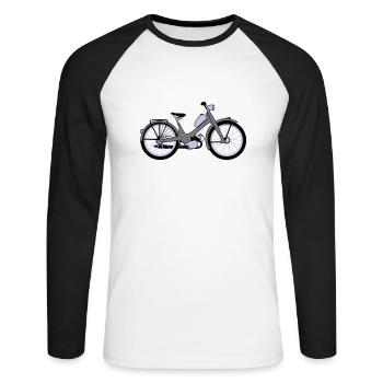 NSU Qickly - Unisex Baseballshirt langarm - Weiß/Schwarz - Vorne - Nik (191cm)