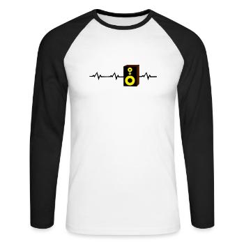 heartbeat monitor studio speakers - Unisex Long Sleeve Baseball T-Shirt - white/black - Front - Nik (191cm)