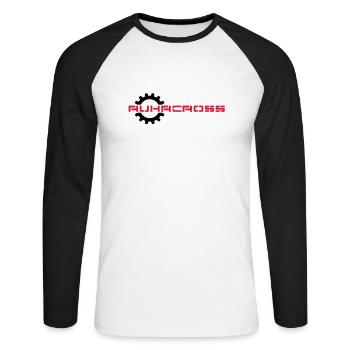 ruhrcross - Unisex Baseballshirt langarm - Weiß/Schwarz - Vorne - Nik (191cm)