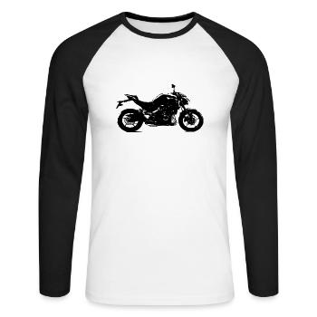 Naked bike from a Japanese manufacturer - Unisex Long Sleeve Baseball T-Shirt - white/black - Front - Nik (191cm)