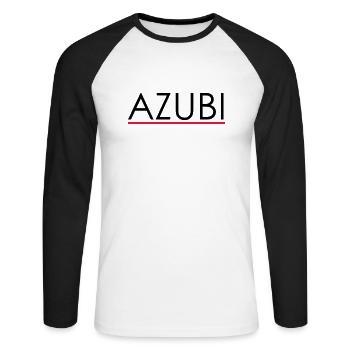 azubi - Unisex Long Sleeve Baseball T-Shirt - white/black - Front - Nik (191cm)