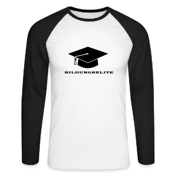 Abi Uni lustig Studenten - Unisex Baseballshirt langarm - Weiß/Schwarz - Vorne - Nik (191cm)