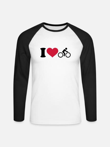 I love Cycling - Unisex Long Sleeve Baseball T-Shirt - white/black