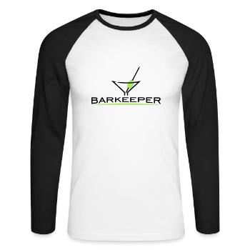 Barkeeper (h, 2c) - Unisex Long Sleeve Baseball T-Shirt - white/black - Front - Nik (191cm)