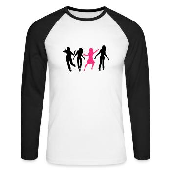 célébrer danser la foule fête gens hommes de femme - T-shirt baseball manches longues Homme - blanc/noir - Devant - Nik (191cm)