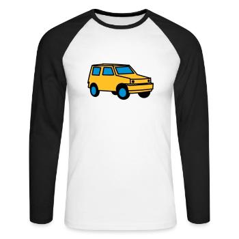 Auto - Unisex Baseballshirt langarm - Weiß/Schwarz - Vorne - Nik (191cm)