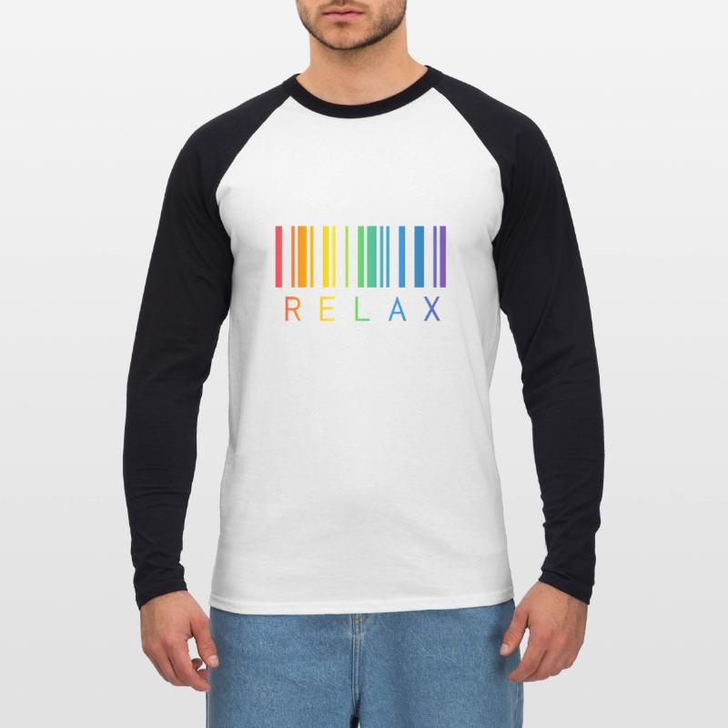 RELAX BARCODE STRICHCODE Unisex Baseballshirt langarm