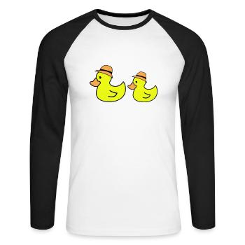 Chapeau de canard - T-shirt baseball manches longues Homme - blanc/noir - Devant - Nik (191cm)