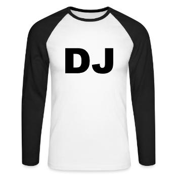 DJ - Unisex Baseballshirt langarm - Weiß/Schwarz - Vorne - Nik (191cm)