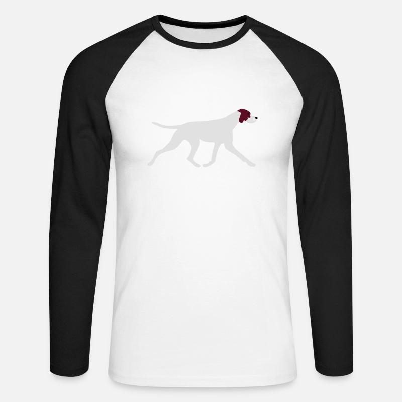 Pointer - Unisex Baseballshirt langarm - Weiß/Schwarz