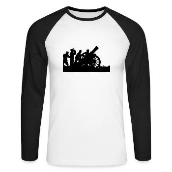 cannon - Unisex Long Sleeve Baseball T-Shirt - white/black - Front - Nik (191cm)