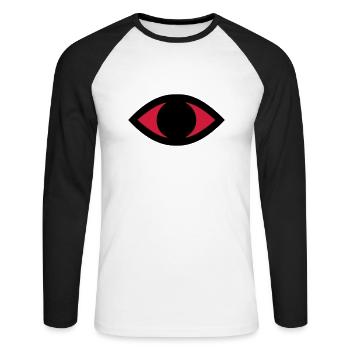 Oeil (V) - T-shirt baseball manches longues Homme - blanc/noir - Devant - Nik (191cm)