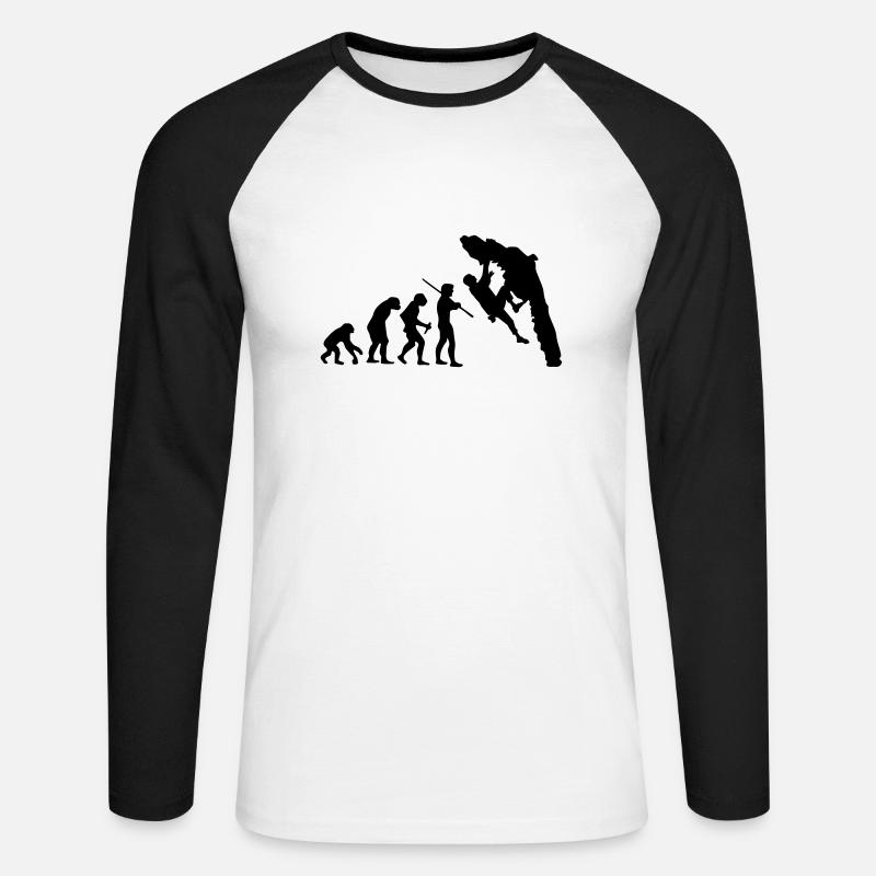 Boulder Evolution - Unisex Baseballshirt langarm - Weiß/Schwarz