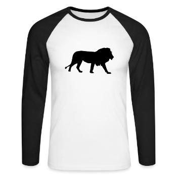 Lion - Unisex Long Sleeve Baseball T-Shirt - white/black - Front - Nik (191cm)
